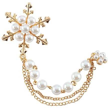 Elegant Pearl Brooches with Chains-374254