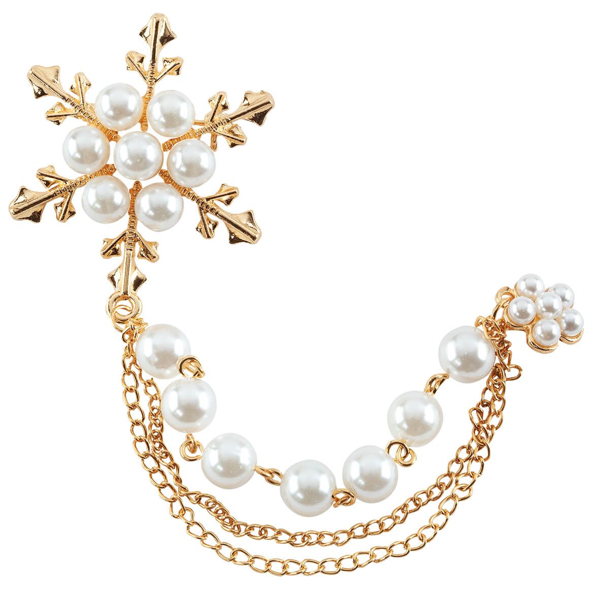 Elegant Pearl Brooches with Chains + '-' + 374254