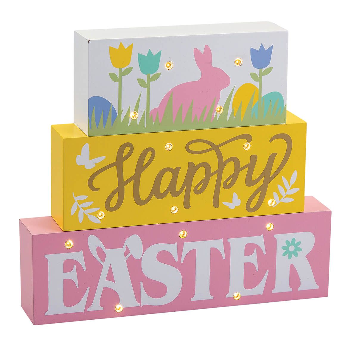 Happy Easter LED Block Sign + '-' + 374284