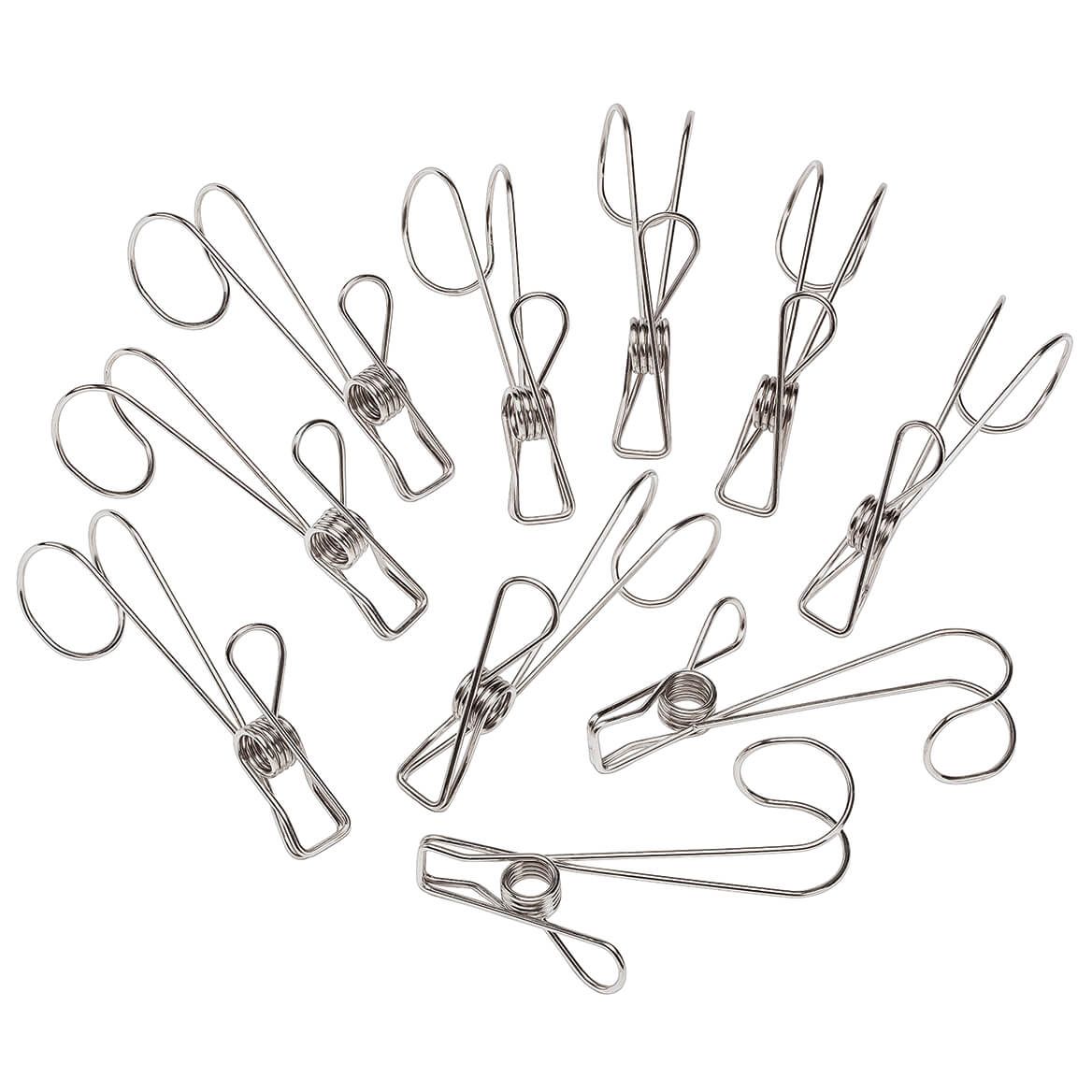 Stainless Steel Clothespin Hooks, Set of 12 + '-' + 374380