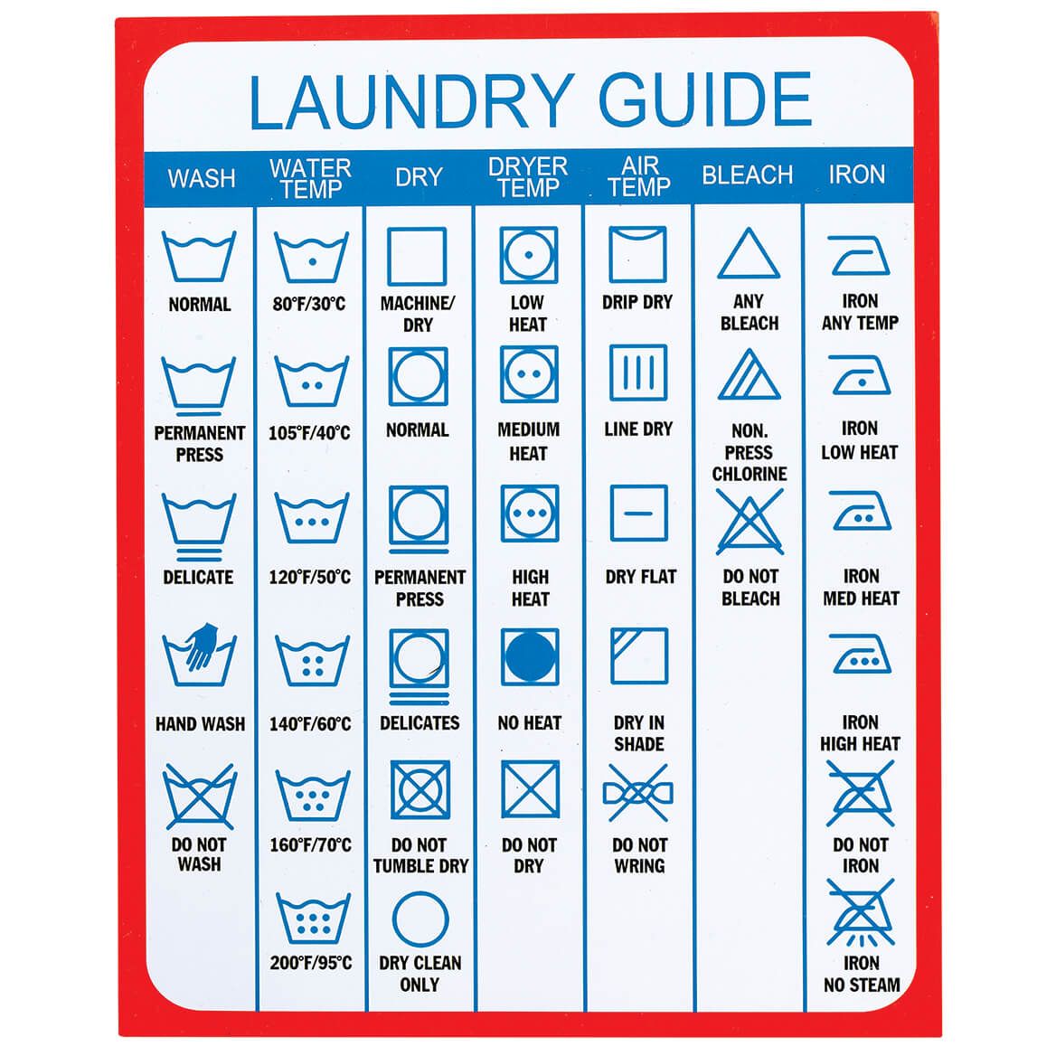 Magnetic Laundry Symbol Guide + '-' + 374387