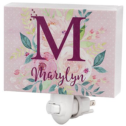 Personalized Watercolor Floral Children's Night Light-374526