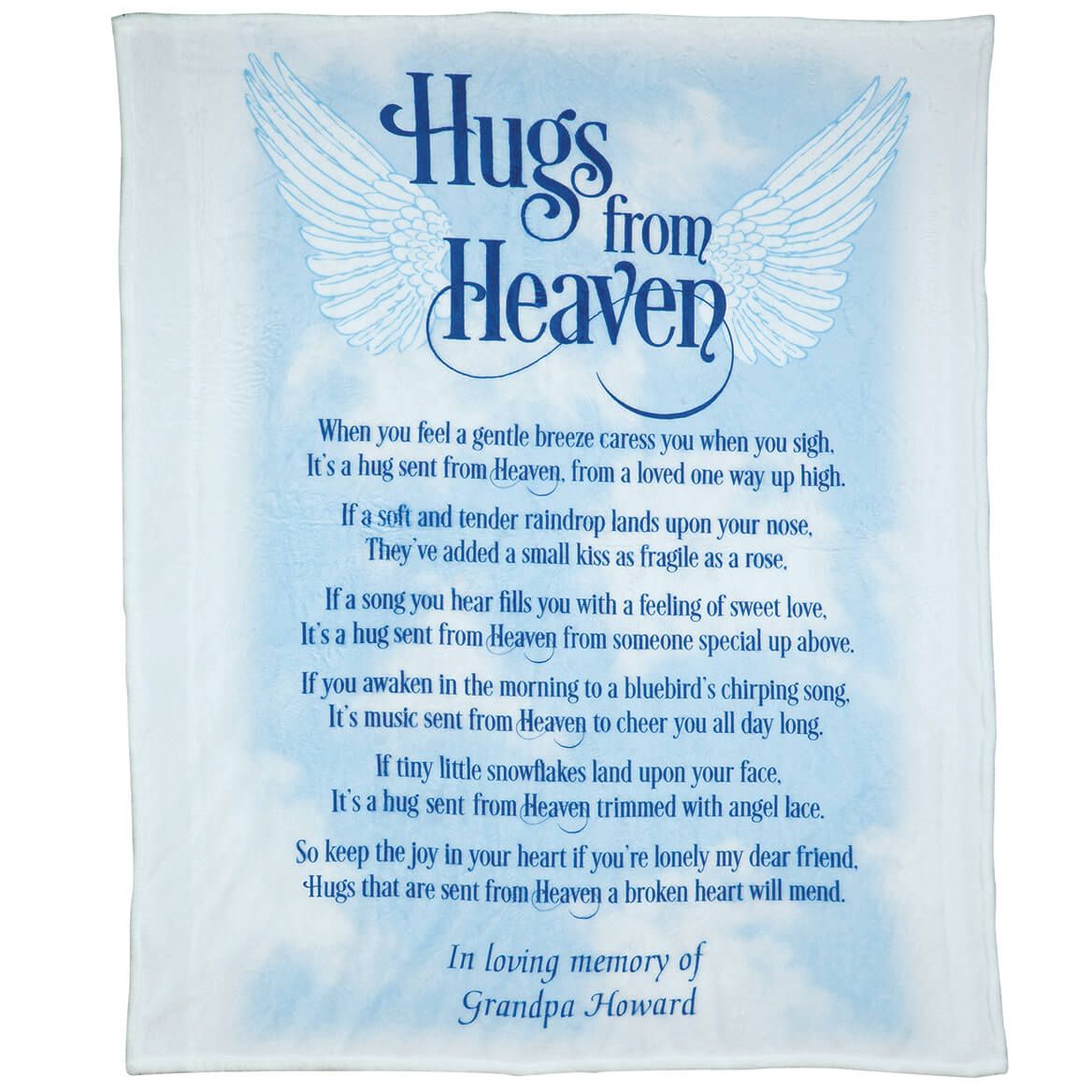 Personalized Hugs From Heaven Fleece Throw + '-' + 374621