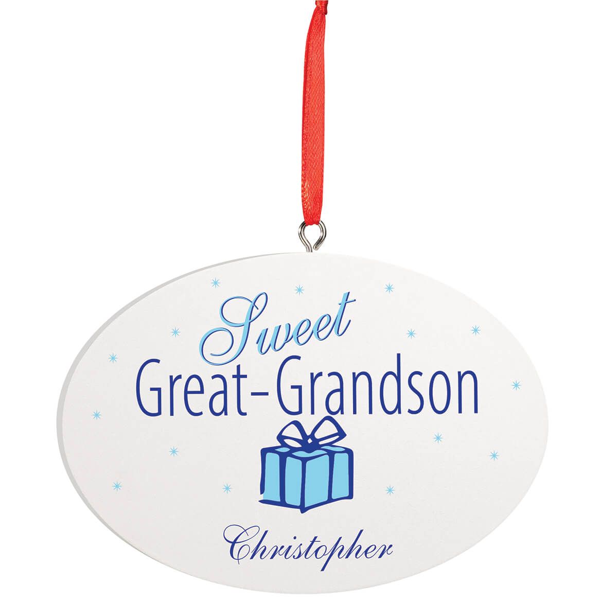 Personalized Great Grandson Oval Ornament + '-' + 374692