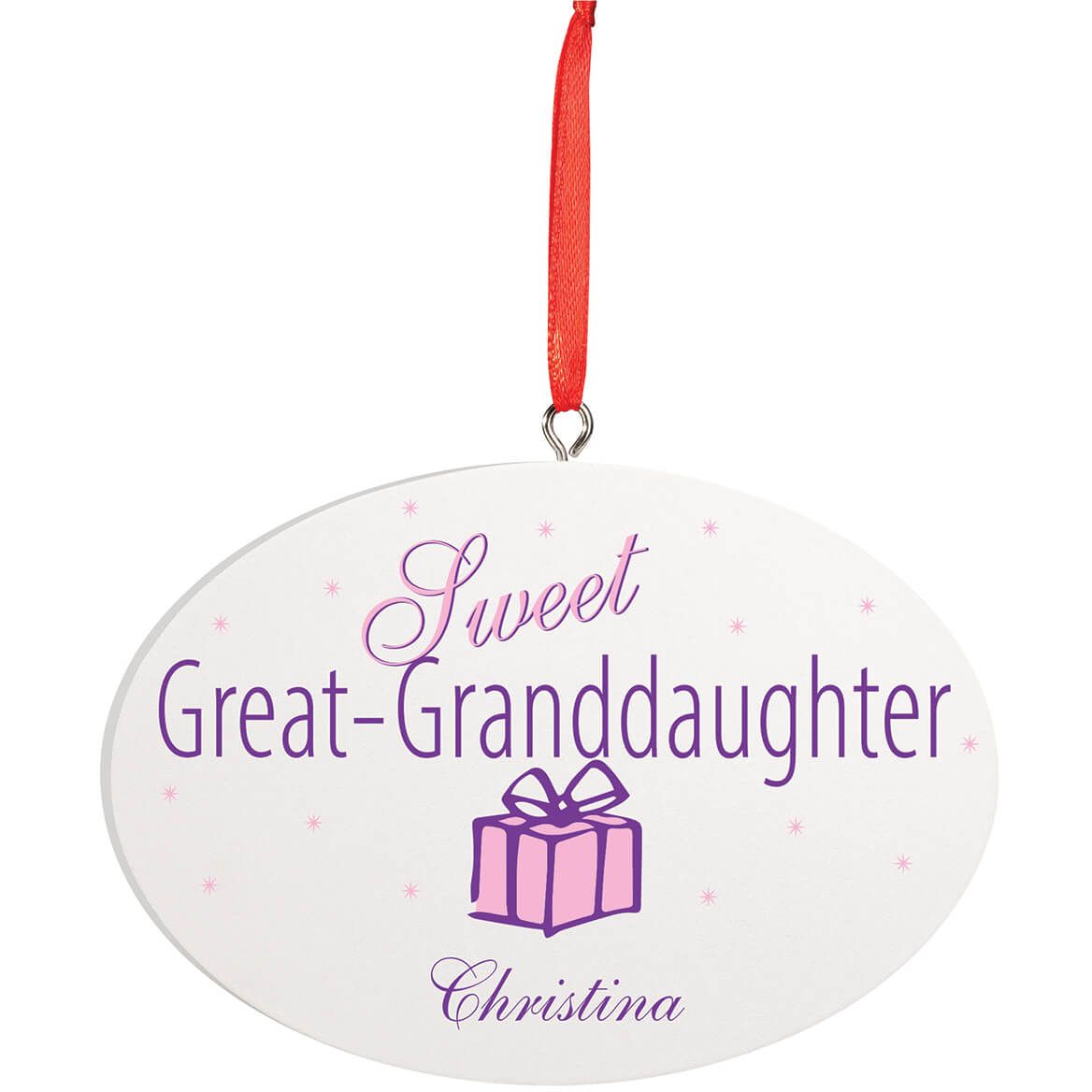 Personalized Great Granddaughter Oval Ornament + '-' + 374693