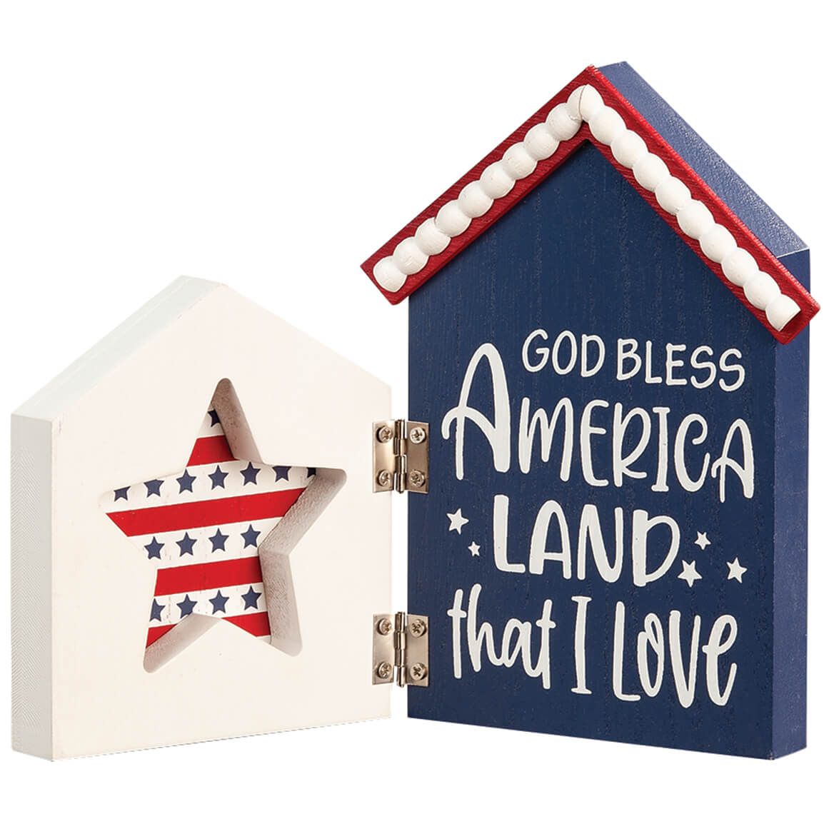 Wood "God Bless America" Table Sitter by Holiday Peak™ + '-' + 374730
