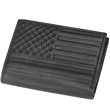 Genuine Leather Debossed RFID Trifold Wallet-374735