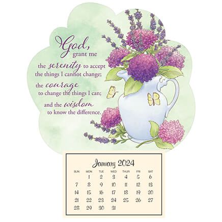 Mini Magnetic Calendar, Floral Lavender-374777