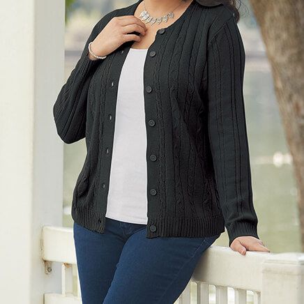 View product details for Women's Cable Knit Cardigan