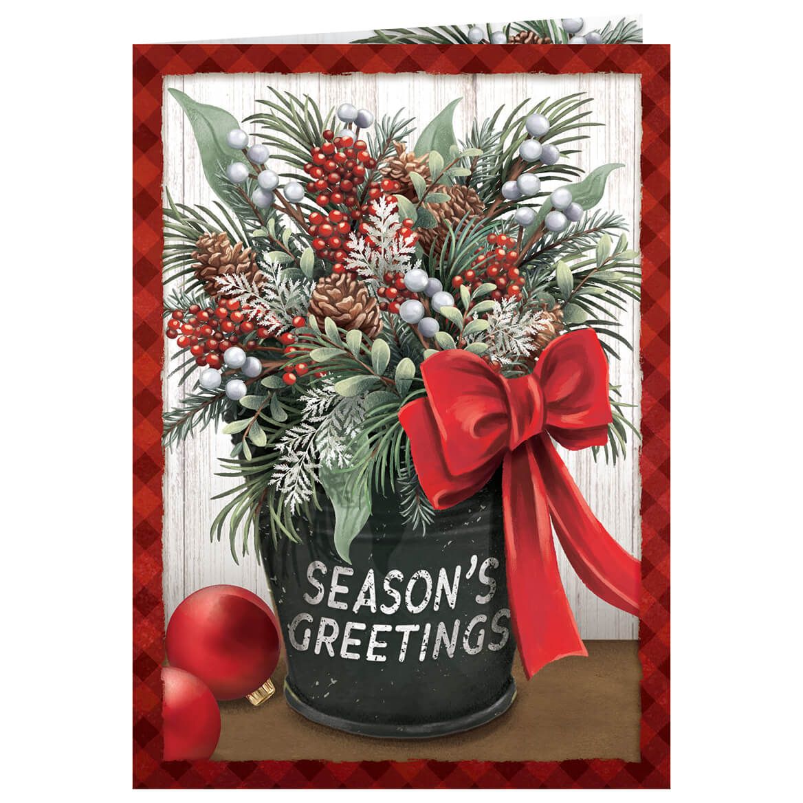 Personalized Floral Seasons Greetings Cards, Set of 20 + '-' + 374970