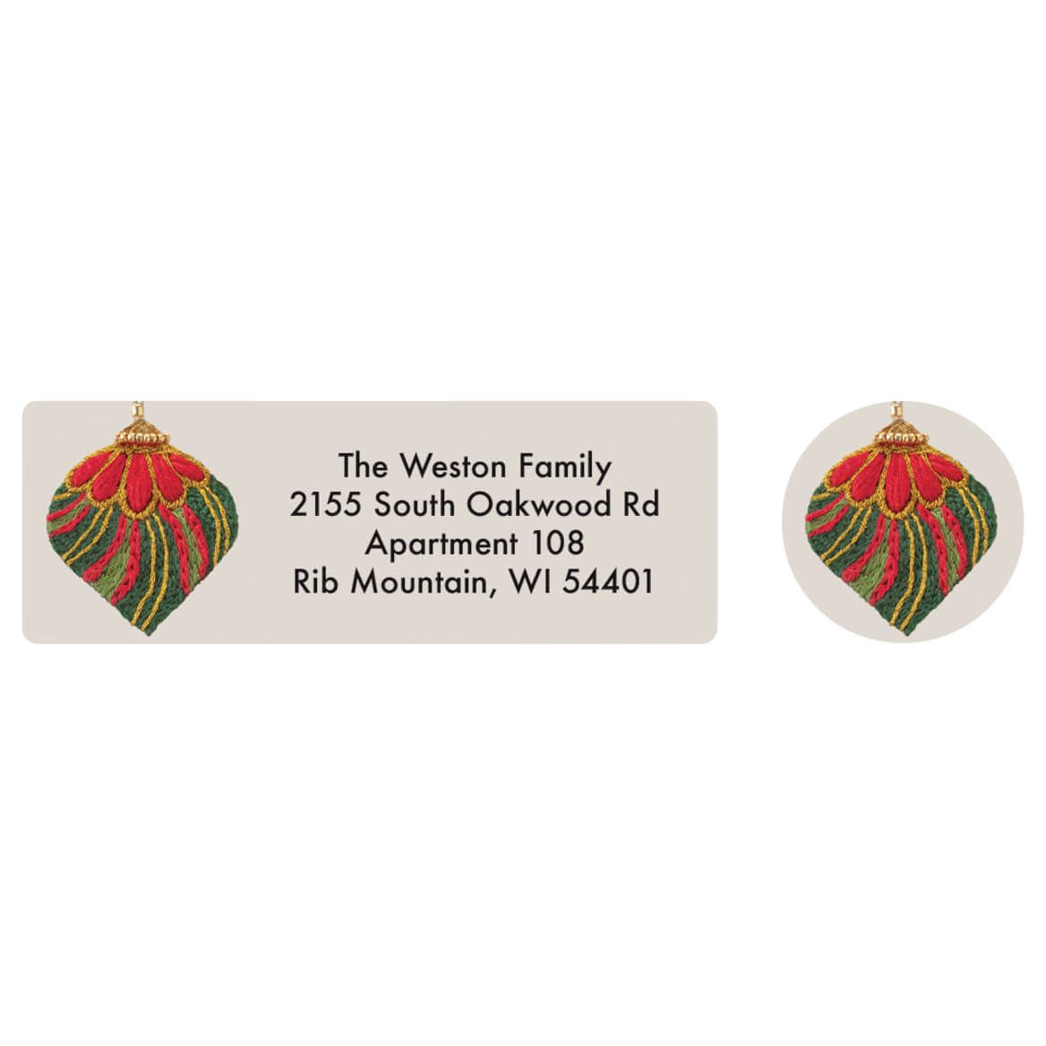 Personalized Festive Ornaments Labels and Seals, Set of 20 + '-' + 374987