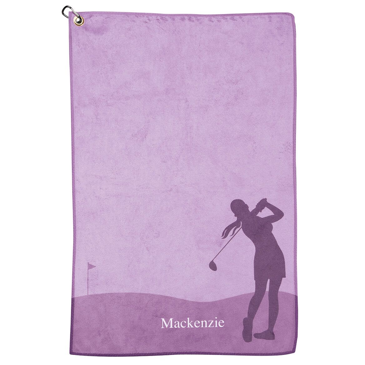 Personalized Female Silhouette Golf Towel + '-' + 375089