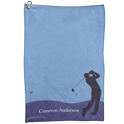 Personalized Male Silhouette Golf Towel-375090