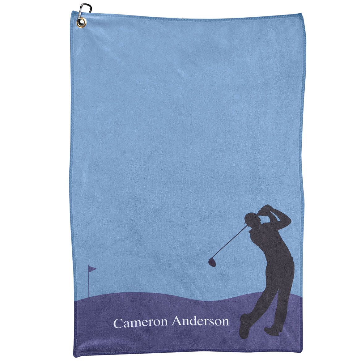 Personalized Male Silhouette Golf Towel + '-' + 375090