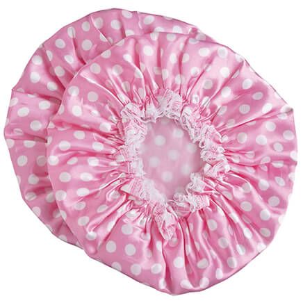 Pink Polka Dot Shower Cap, Set of 2-375336