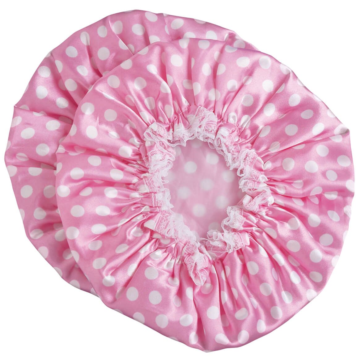 Pink Polka Dot Shower Cap, Set of 2 + '-' + 375336
