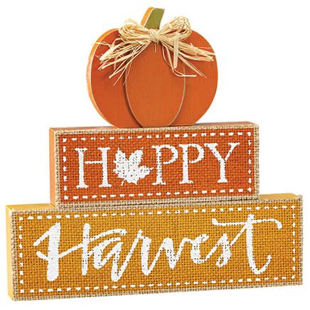 Happy Harvest Block Sign by Holiday Peak™-375594