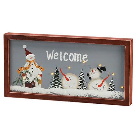 Lighted Snowman Welcome Sign by Holiday Peak™-375601
