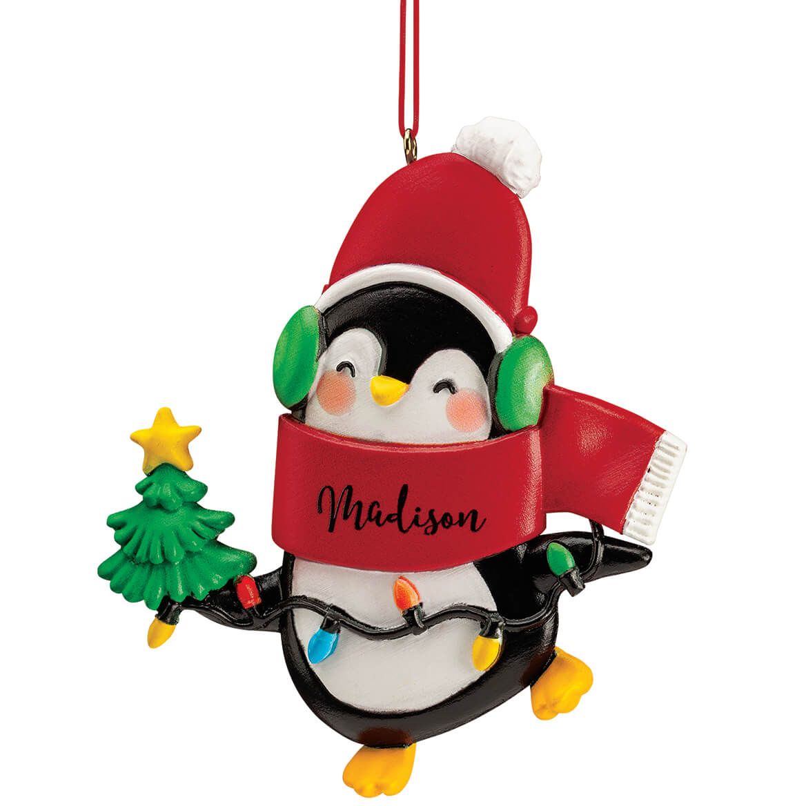Personalized Christmas Penguin Ornament + '-' + 375721