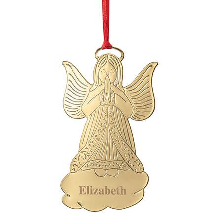 Personalized Goldtone Praying Angel Ornament-375756