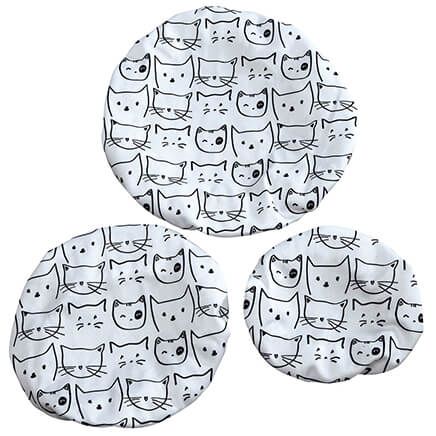 Cat Design Elastic Bowl Covers, Set of 3-375799