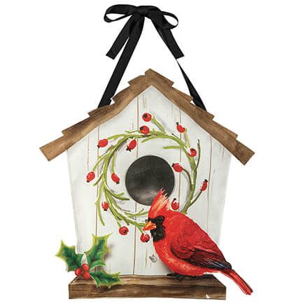 Cardinal Birdhouse Door Hanger By Holiday Peak™-375826
