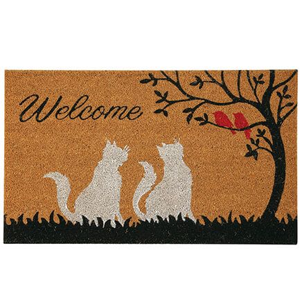 Cats and Cardinals Welcome Coir Mat-375848