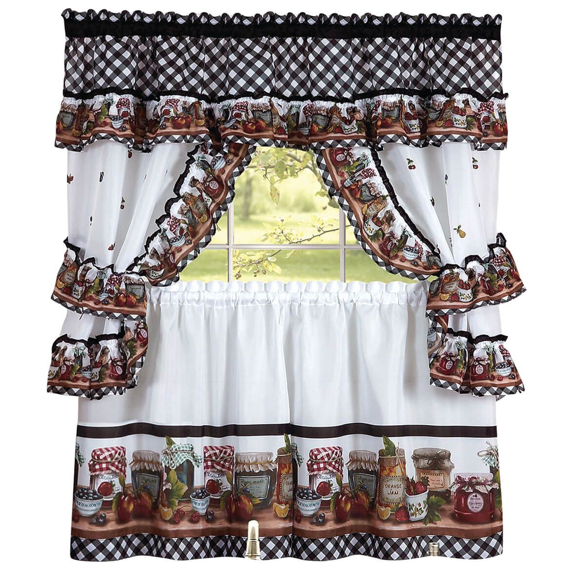 Mason Jars Printed Cottage Curtain Set + '-' + 375854