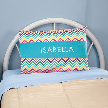 Personalized Rainbow Chevron Pillowcase-375888
