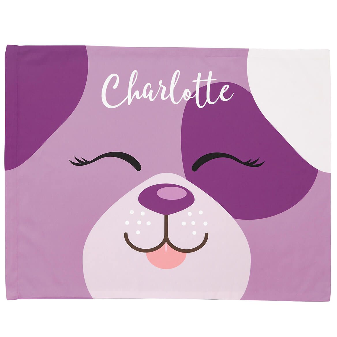 Personalized Purple Pup Pillowcase + '-' + 375899