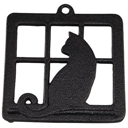 Cat in Window Square Trivet-376030