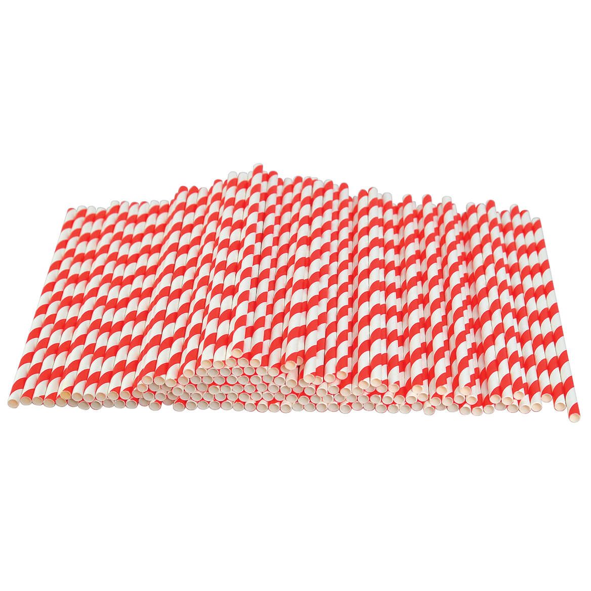 Red and White Paper Straws Set of 150 + '-' + 376098