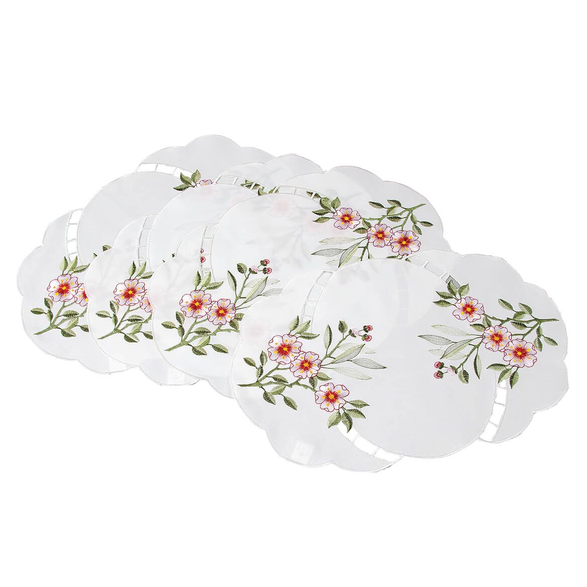 Embroidered Floral Placemats, Set of 4 + '-' + 376285
