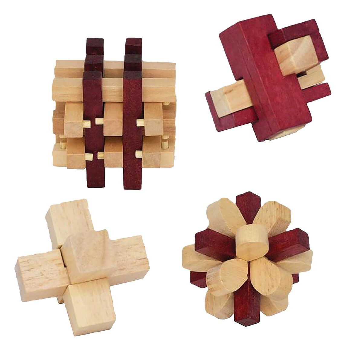 Wooden Brain Teaser Puzzles, Set of 4 + '-' + 376322