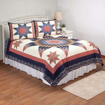 3-Pc. Prairie Diamond Star Quilt Set-376598