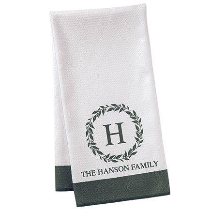 Personalized Monogram Wreath Towel by Home Marketplace-376605
