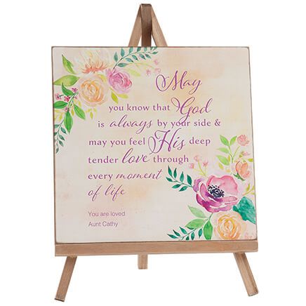 Personalized God Is By Your Side Plaque On Easel-376625