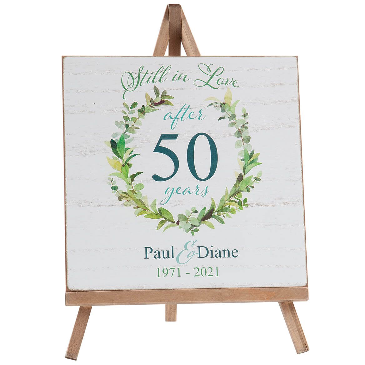 Personalized Anniversary Plaque On Easel + '-' + 376626
