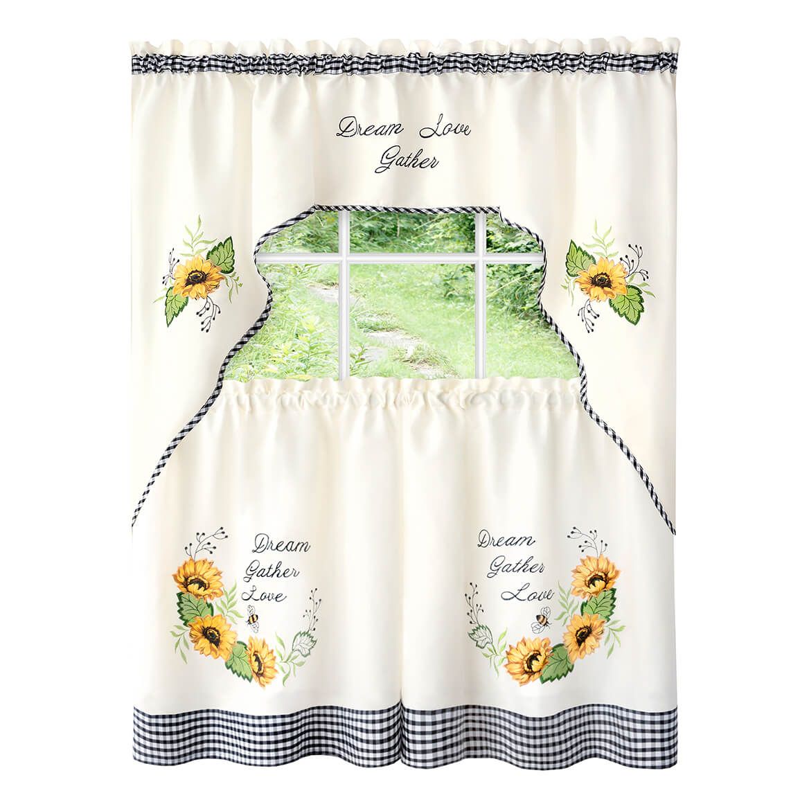 Sunflower Picnic Tier and Swag Curtain Set + '-' + 376722