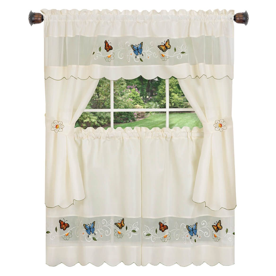 Butterfly Embellished Cottage Curtain Set + '-' + 376723