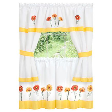 Daisy Embellished Tailored Cottage Curtain Set-376724