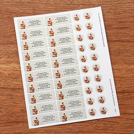 Personalized Festive Tree Collage Labels and Seals Set of 20-377365