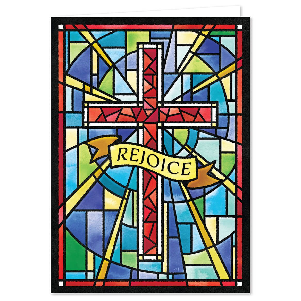 Personalized Stained Glass Cross Christmas Cards, Set of 20 + '-' + 377387