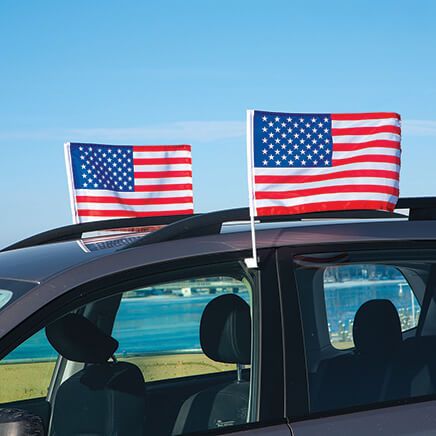 Car American Flags, Set of 2-377525