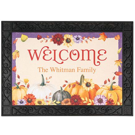 Personalized Fall Pumpkin Welcome Doormat-377637