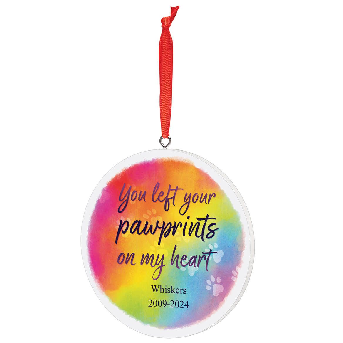 Personalized You Left Pawprints on My Heart Rainbow Ornament + '-' + 377653