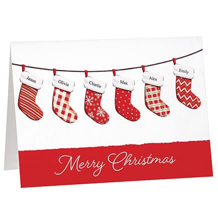 Personalized Family Stockings Christmas Cards, Set of 20-377672