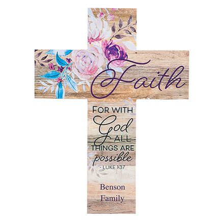 Personalized Faith, For With God Rustic Cross-378063