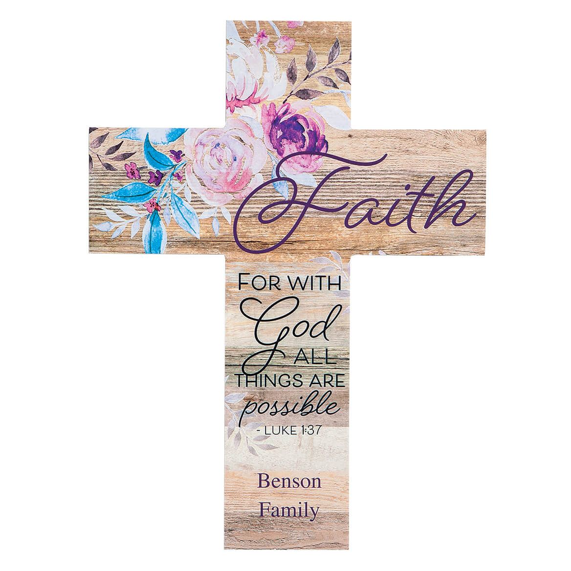 Personalized Faith, For With God Rustic Cross + '-' + 378063