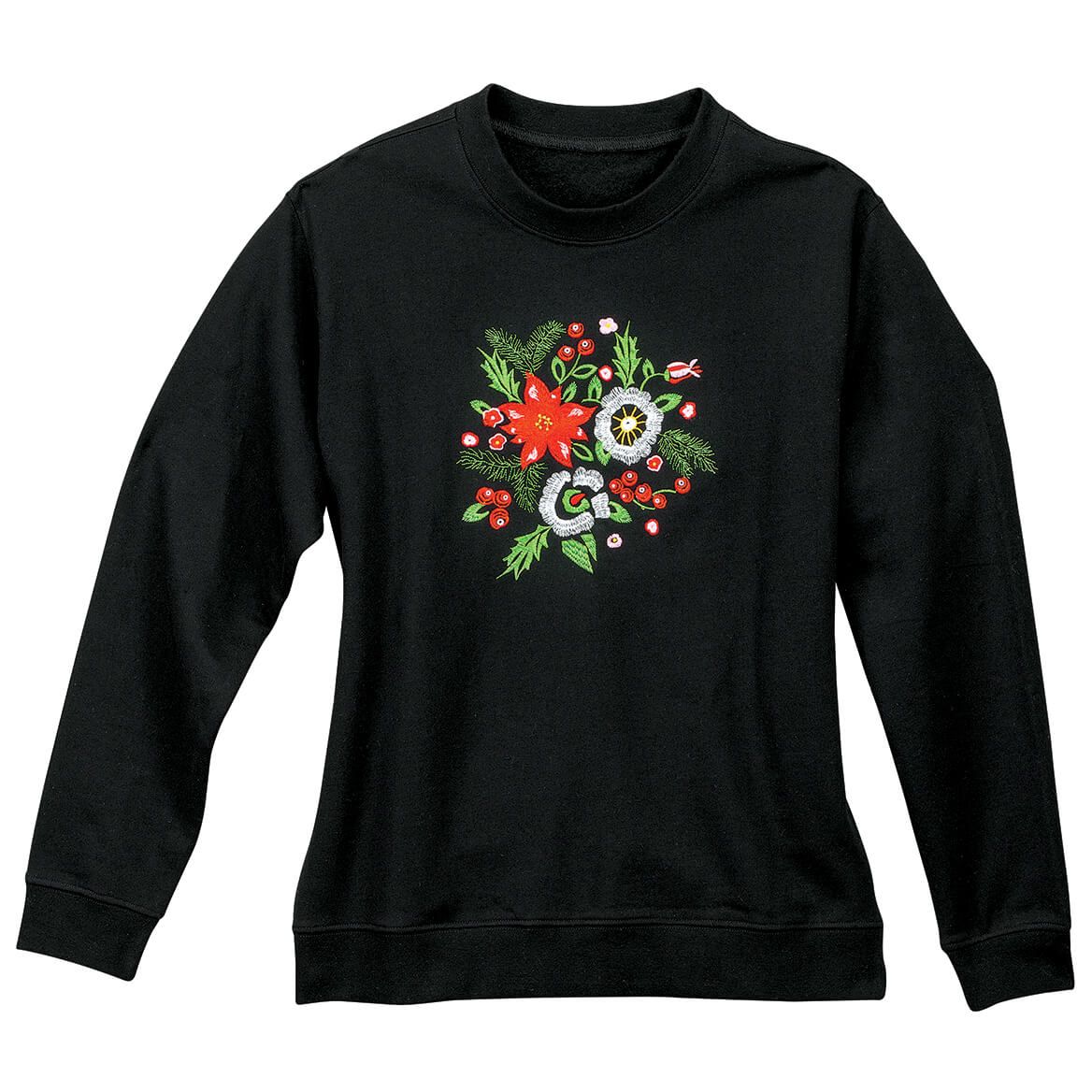 Embroidered Holiday Bouquet Sweatshirt by Sawyer Creek™ + '-' + 378121